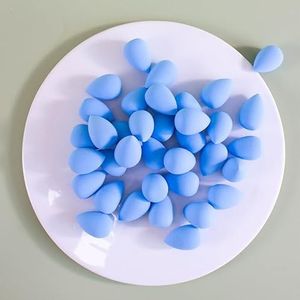 50 stuks Mini Beauty Egg Makeup Blender Zachte kleine make-upspons Cosmetische bladerdeeg for make-up concealer Vloeibare foundation schoonheidstools (Color : Blue)