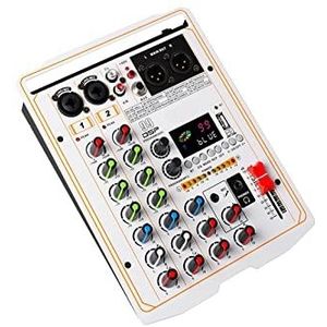 Audio DJ-mixer 99 DSP-effectmixer 4-kanaals draagbare 48V fantoomvoeding Monitor DJ-mengpaneel for professionele studio Podcast-apparatuur (Color : White, Size : L)