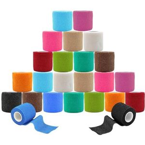 ANAMPION Zelfklevend Verband Cohesive Wrap Bandages,Elastic Ademend Adhesive Bandage Tape, Voor Tattoo Grip Bandage Wrist Ankle, Dierenarts Sport Pols (12 Kleuren Mengen, 5CM 24Rollen)