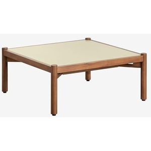 SKLUM Salontafel in cement en acaciahout Gamila Tapioca beige 70 x 70 cm