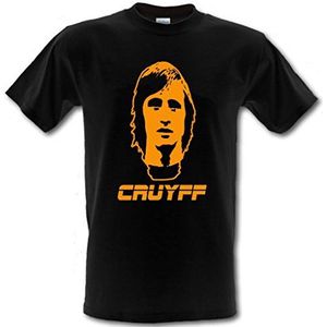Johan Cruijff Dutch Master Football Legend Retro Gildan zwaar katoenen T-shirt Small - XXL, Zwart, L