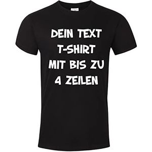 T-shirt personaliseren. T-shirt zelf vormgeven bijv. JGA T-shirt met gewenste tekst ook als teamshirt, zwart, L