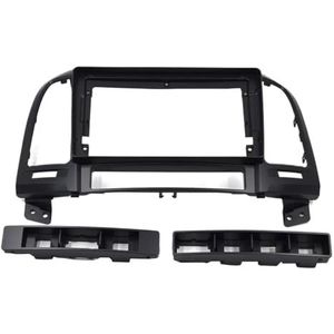 Autoradio-fasciapaneelplaatframe 2 Din Autoradio Installatie GPS Plastic Fascia Paneel Frame En Kabel Voor Hyundai Voor Santa Fe Ix45 2009 2010 2011~2012 Dash Mount Kit Dashboardbekledingframe(Alleen