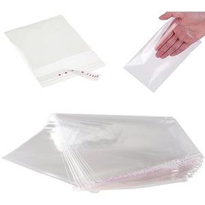OPP platte zak transparant zelfklevende zakken Peel & Seal foliezakken van doorzichtige kunststof cellofaanhoezen voor het opbergen van kleine voorwerpen (100, 15 x 30 cm)
