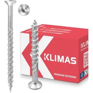 KLIMAS Houtschroeven, Torx spaanplaatschroeven wit - verzonken kopschroeven - terrasschroeven - universele schroeven - dakconstructie schroeven set - - 3x35 mm - 500 stukken