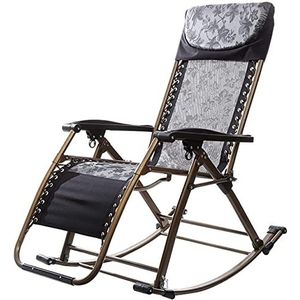 GEIRONV Tuinvouwbare schommelstoel, camping vissen patio vouwen rocker stoel voetsteun buiten verstelbare nul-zwaartekrachtstoel Fauteuils