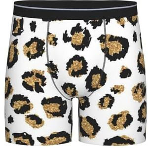 Boxer slips, heren onderbroek boxer shorts been boxer slips grappig nieuwigheid ondergoed, goud glitter zwart luipaard dier print, zoals afgebeeld, XXL