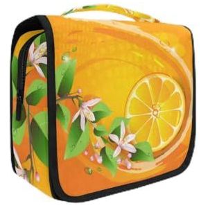Hangende opvouwbare toilettas zomer oranje geel make-up reizen organizer tassen tas voor vrouwen meisjes badkamer