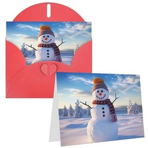 VTCTOASY Winter sneeuwpop Print Verjaardagskaart Lege Wenskaarten Met Enveloppen Dank U Kaart Grappige Kerstkaarten Voor Alle Gelegenheden Verjaardag Bruiloft