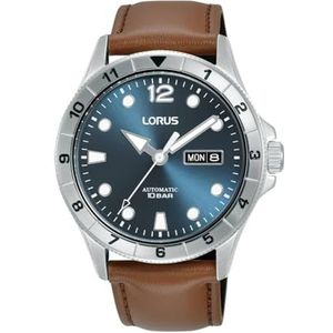 Lorus Sport Man Mens analoge automatische horloge met lederen armband RL469BX9, Bruin