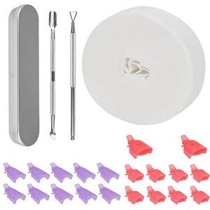 TIMESETL 522 stuks nagellakremover clips set nageldoppen gelverwijdering inclusief 20 stuks teen- en vingergelnagellakverwijderaar, 1 nagelriemdrukker, 500 stuks wattenschijfjes voor het verwijderen