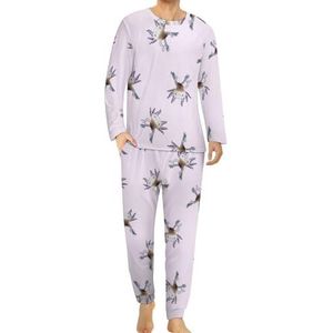 Schattige baby Axolotl comfortabele heren pyjama set ronde hals lange mouwen loungewear met zakken XL