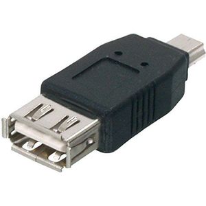 Valueline Nr. CMP-USBADAP9 Kabel Adapter Adapter voor Kabel (USB A (F), USB 5-Pin Mini (M), zwart, mannelijk/vrouwelijk)