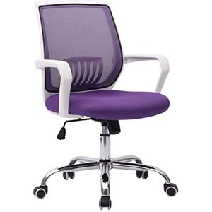 Werkstoel Bureaustoel Directiestoel Draaibare Bureaustoel Executive Computer Fauteuil Stoel Met Ademend Mesh Ergonomisch Voor Studie Kantoor Vergaderruimte Bureaustoelen Computer Stoel (Color : Purpl