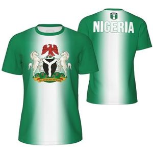 Sport Mesh T-Shirt Nigeria Vlag voor Running Bike Voetbal Tennis Voetbal Fitness Tees 3D Gedrukt, Meerkleurig, L