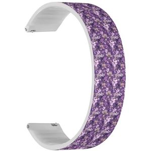 RYANUKA Solo Loop band compatibel met Ticwatch E3, C2 / C2+ (Onyx & Platina), GTH/GTH Pro (Poisonous Flowers Purple On), Quick-Release 20 mm rekbare siliconen band, accessoire, Siliconen, Geen