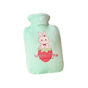 DieffematicRSD Warmwaterkruik Handwarmer for warmwaterkruik met pluche hoes Leuke PVC-injectiezak for nieuwjaarscadeau (Color : Green)