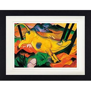 1art1 Franz Marc Poster The Yellow Cow, 1911 Ingelijste Foto Met Passepartout | Muur Foto's | In Een Fotolijstje 40x30 cm