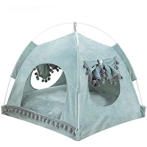 Hondenmand The General Tipi Gesloten Gezellige Hangmat Met Vloeren Kattenhuis Huisdier Klein Hondenhok Huisdierbed (Color : Green, Size : M for 6kg)