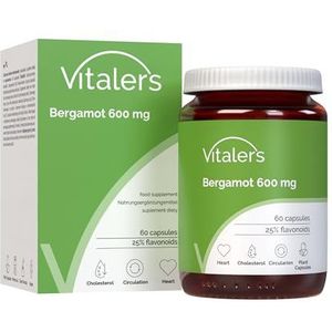 Vitaler's Bergamot 600 mg – 60 capsules, 2 Maanden Voorraad, Vegan, Zonder Conserveringsmiddelen, Zuivere Samenstelling