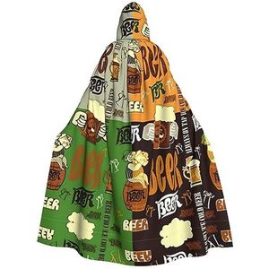 SSIMOO Bier volwassen mantel met capuchon, vreselijke spookfeestmantel, geschikt voor Halloween en themafeesten