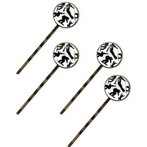 Ski 4 Stuks Vintage Haarspelden Vrouwen Barrette Bobby Pins Decoratieve Metalen Goudkleurige Haarspelden Haaraccessoires voor Vrouwen Meisjes