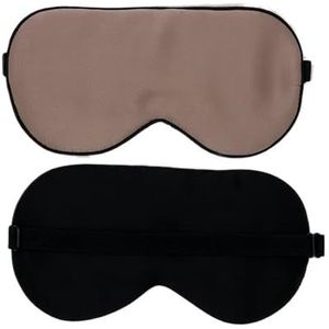 Slaapoogmasker van pure zijde, hoogwaardige afdekking, zachte hoofdband, ontspanningshulp voor reizen, verstelbaar (cameo bruin)