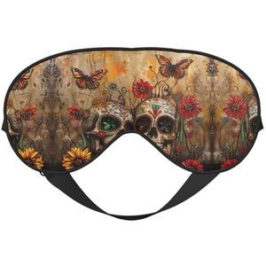 Sugar Skulls Butterfly Eye Mask Unisex Zero Eye Pressure Oogmasker Zachte Oogschaduw Cover voor op reis