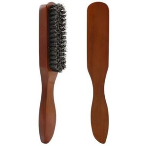 Professionele Zachte Zwijnen Varkenshaar Hout Baard Borstel Kapper Scheren Borstel Kam Mannen Snor Kam Kit Met Gift Bag Haar Kam Set
