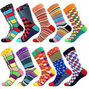 BISOUSOX Sokken Grappige Herensokken Vrolijke Sokken Heren Katoen Nieuwigheid Sokken Mannen Cadeau voor Mannen Kleurrijke Sokken Verjaardagscadeau