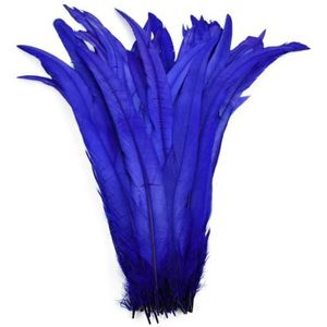 50 stks/partij kleurrijke hanenveren voor ambachten 25-45 cm fazant pik kippenstaartveer decor carnaval accessoires decoratie-koningsblauw-10-12 inch 25-30 cm