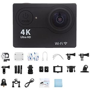 Nieuwe 4K Hd Mini Action Camera, 2.0 ""Scherm WiFi Afstandsbediening Sportcamera, onderwater waterdichte helm video-opnamecamera's(Size:32G Card,Color:Nero)