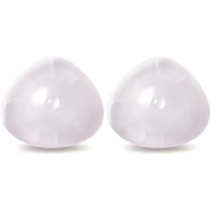 HomeJoySet Zelfklevende Driehoekige, Concave Siliconen Transparante Borstprothesen - Mastectomieprothese En Bh-verbeteraars For Transgenders - 1 Paar (1800 G, Transparant)(T_1800g/pair)