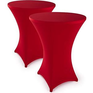 Blumtal Statafelhoezen Stretch - Hoogwaardige tafelhoezen voor hoge tafel (bistrotafel, bartafel, statafel), 80-85 cm, Rood