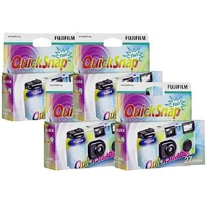 Fuji Quicksnap wegwerpcamera met flits, beeldmateriaal X-tra 400 ASA voor 27 opnames, 4 stuks