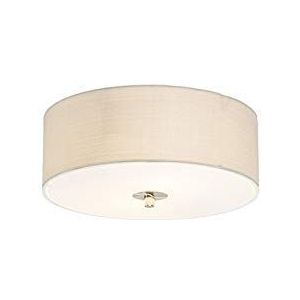 QAZQA - Modern Landelijke plafondlamp wit|crème 30 cm - Drum Jute | Woonkamer | Slaapkamer | Keuken - Stof Rond - E27 Geschikt voor LED - Max. 2 x 40 Watt