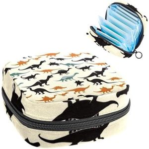 MUOOUM Menstruatiepadtas, rits, maandverband, tas, tampons, verzamelzakken voor vrouwen en meisjes (blauw libelpatroon), Kleur 4, 4.7x6.6x6.6 in/12x17x17 cm