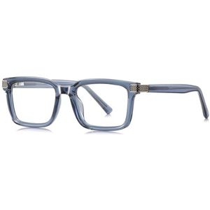 moomoobird Vierkante Bril voor Vrouwen Mannen Trendy TR90 Frame Acetaat Tempel Mode Bril Frame, Blauw met helder