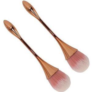 Zachte Pluizige Borstelharen, Nagelstofborstel met Ergonomisch Handvat voor Nagelkunst met Veelzijdigheid (Rosé goud)