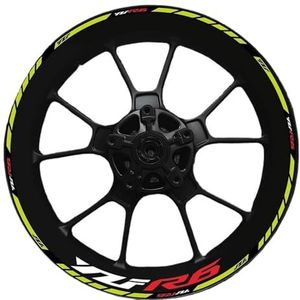 Motorfiets wiel stickers YZF R6 Motorfiets 17 Inch Binnen- en Buitenwiel Velg Naaf Decal Decoratie Waterdichte Hoog Reflecterende Sticker(006)
