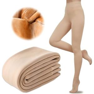 KUBDPQOR Thermische Panty voor Dames, Dames Dikke Warme Panty, Gevoerde Panty, Winter Fleece Gevoerde Stretch Panty Hoge Taille Leggings Butt Lifting(35-75 kg)
