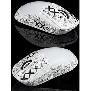 Hokeyio Muisgrepen voor Logitech G Pro X Superlight antislip zuigen zweet voorgesneden zonder muis printset wit krimpen 0,5 mm