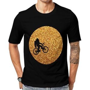 Golden Moon Bigfoot Sasquatch grafisch T-shirt met korte mouwen voor heren ronde hals print casual T-shirt XL