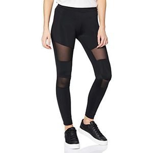 Urban Classics Dames Leggings Tech Mesh Yoga Fitness Broek, lange streetwear- & sportbroek met mesh inzetstukken in vele kleuren, maten XS - 5XL