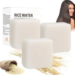 HOUXIANDOU Rijstwater Shampoo Bar, Hydraterend & Voedend Natural Hair Soap, Voor Beschadigd, Dunner Wordend Haar (3 St)
