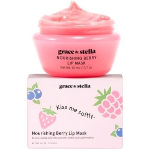 Grace & Stella Berry Lipmasker, hydraterend en veganistisch lipmasker voor de nacht, verzorgende bessensmaken, 20 ml