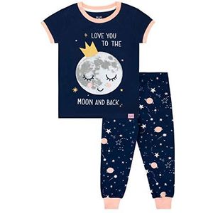 Harry Bear Meisjes Moon Pyjama Snuggle Fit, Blauw, 6-7 jaar