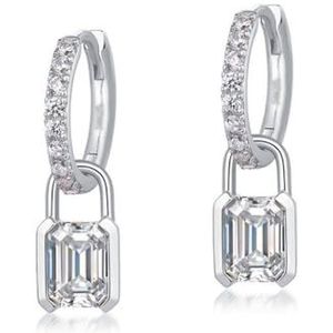 SDFGH Boor Oorbel Sluiting Mode Populair Zilver Met Diamanten Oorbellen Dames Senior Gevoel