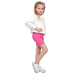 SOFTSAIL Meisjes 1/2 Lengte Over-Knee Katoen Legggings Kids Ademend Fietsen Shorts Fiets Dansende School Broek Chlk, Baby Roze, 7-8 jaar