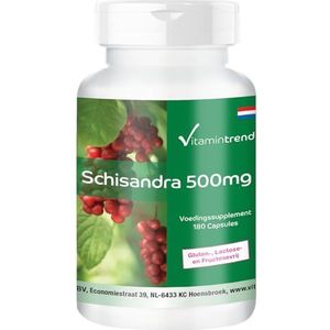 Schizandra chinensis capsules - 500mg per capsule - 180 veganistische capsules - hoge dosering - ! VOOR 6 MAANDEN! - Gemaakt in Duitsland | Vitamintrend®